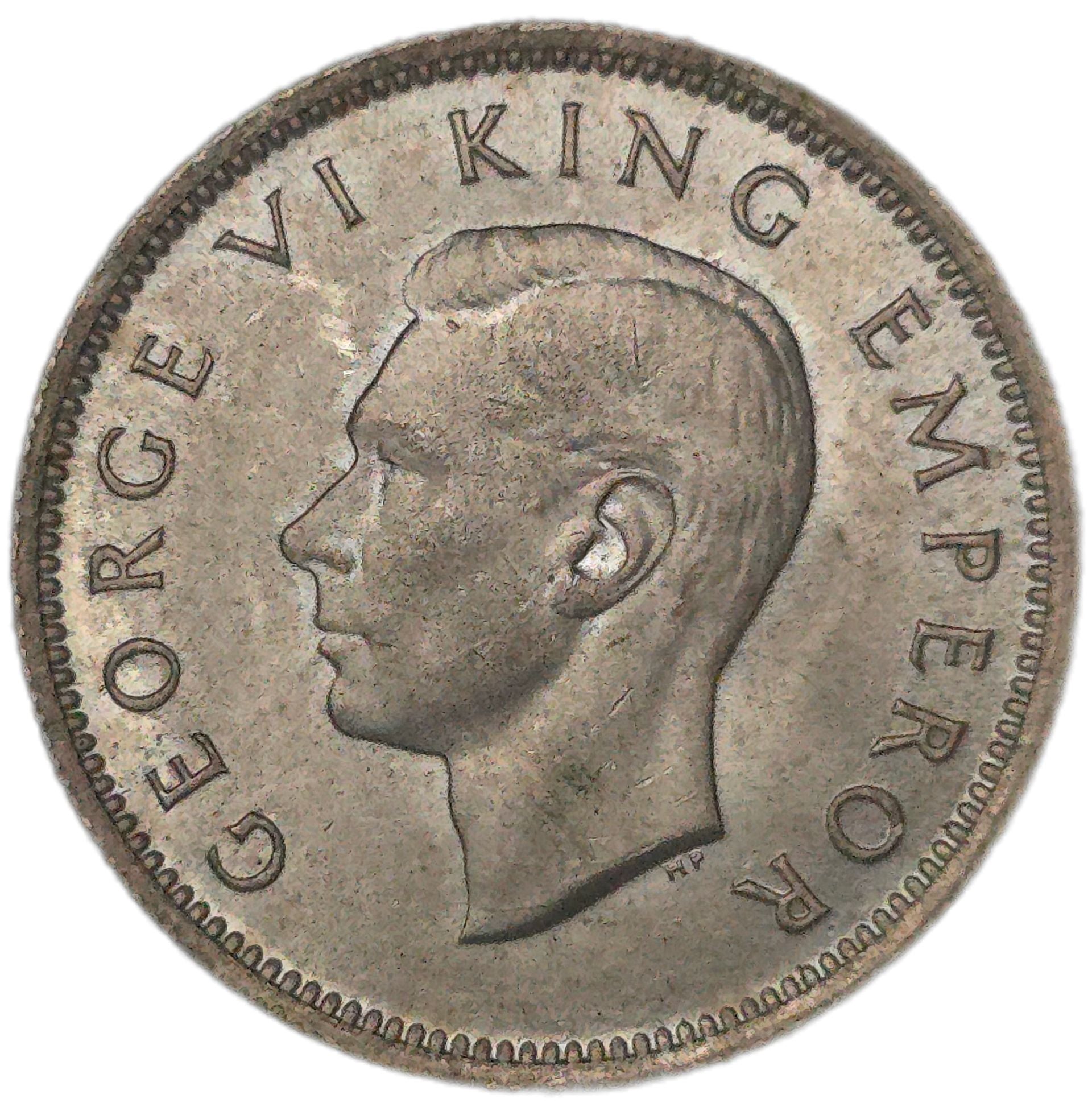 1943 New Zealand Shilling, gEF - Arts & Entertainment > Hobbies & Creative Arts > Collectibles > Collectible Coins & Currency > Collectible Coins > Rare Coins from The Half Crown