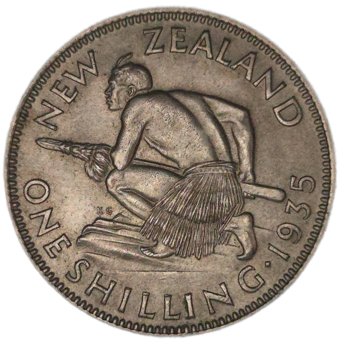1935 New Zealand Shilling, gEF - Arts & Entertainment > Hobbies & Creative Arts > Collectibles > Collectible Coins & Currency > Collectible Coins > Rare Coins from The Half Crown