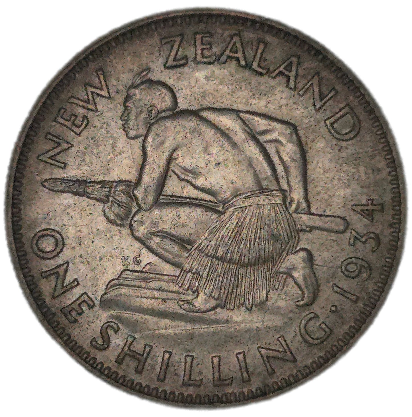 1934 New Zealand Shilling, EF - Arts & Entertainment > Hobbies & Creative Arts > Collectibles > Collectible Coins & Currency > Collectible Coins > Rare Coins from The Half Crown