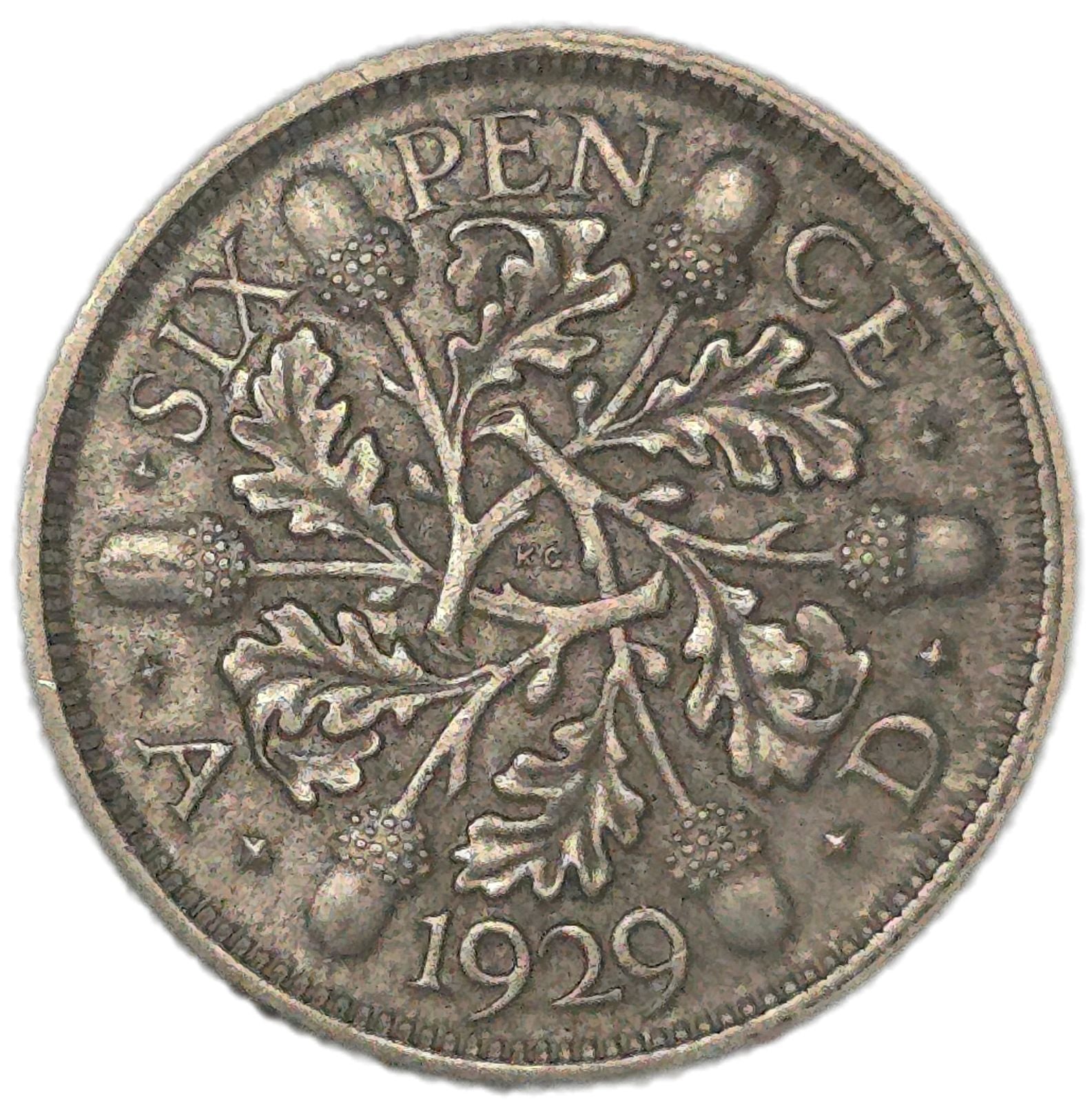 1929 United Kingdom Sixpence - Arts & Entertainment > Hobbies & Creative Arts > Collectibles > Collectible Coins & Currency > Collectible Coins > Rare Coins from The Half Crown