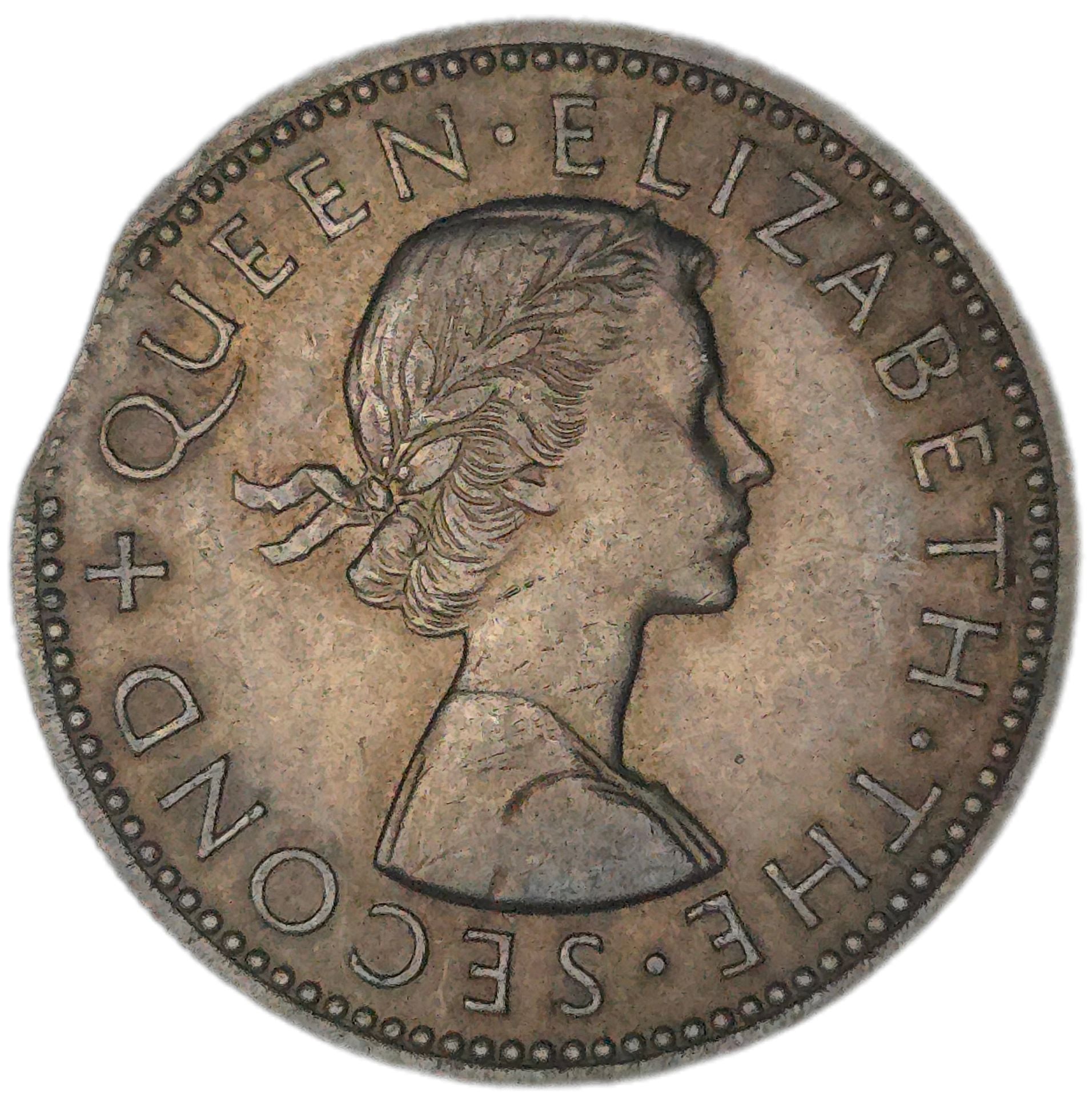 1962 New Zealand Shilling, clipped planchette - Arts & Entertainment > Hobbies & Creative Arts > Collectibles > Collectible Coins & Currency > Collectible Coins > Rare Coins from The Half Crown