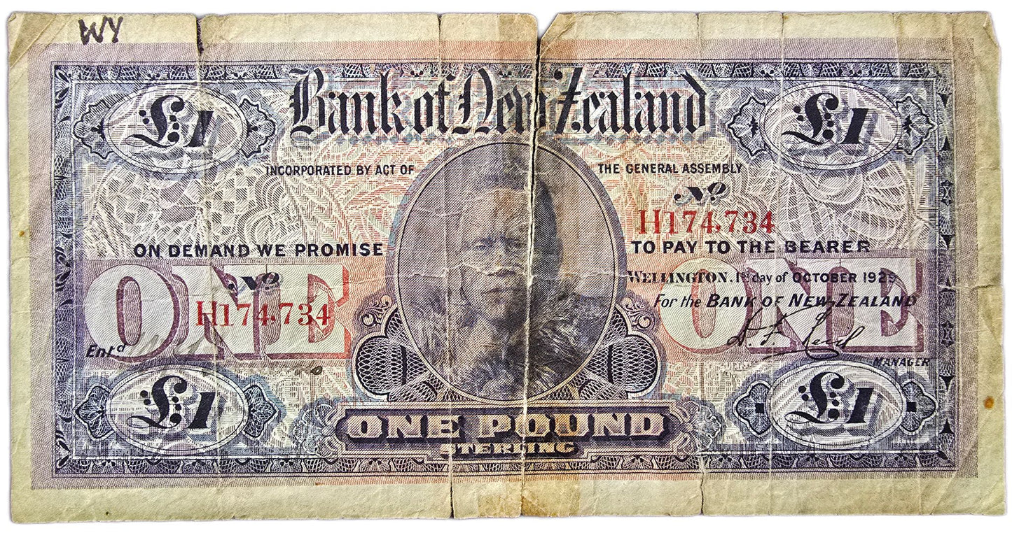 1929 Bank of New Zealand One Pound