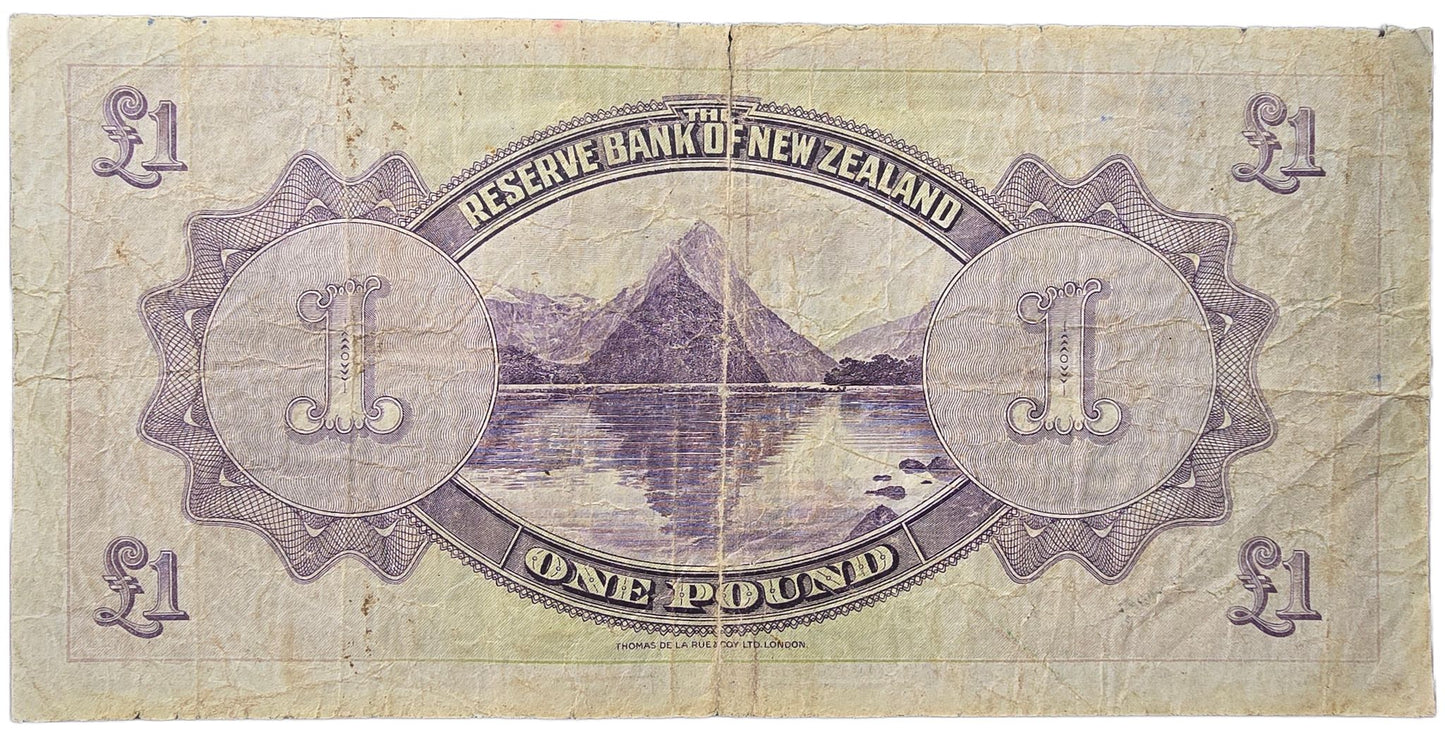 1934-1940 New Zealand One Pound Note, Lefeaux - Arts & Entertainment > Hobbies & Creative Arts > Collectibles > Collectible Coins & Currency > Collectible Banknotes from The Half Crown