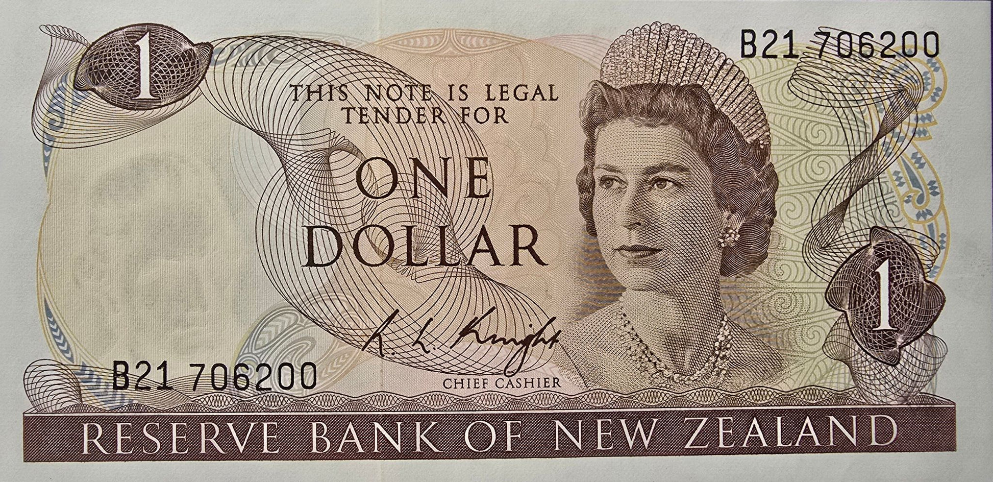 1975-1977 New Zealand One Dollar Note - Arts & Entertainment > Hobbies & Creative Arts > Collectibles > Collectible Coins & Currency > Collectible Banknotes from The Half Crown