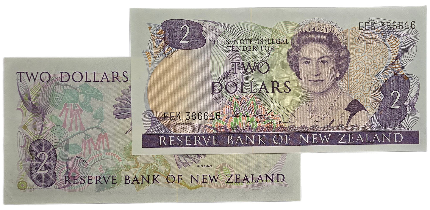 1981-1985 New Zealand Two Dollar Note