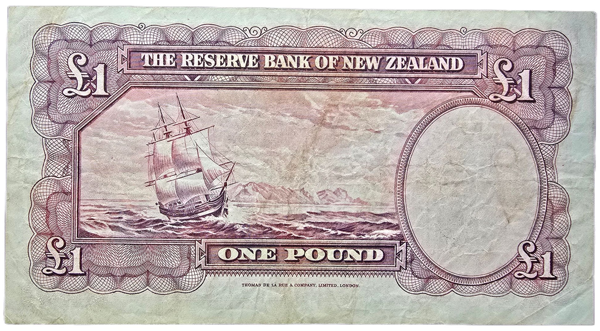 1955-1956 New Zealand One Pound, Wilson Signature - Arts & Entertainment > Hobbies & Creative Arts > Collectibles > Collectible Coins & Currency > Collectible Banknotes from The Half Crown