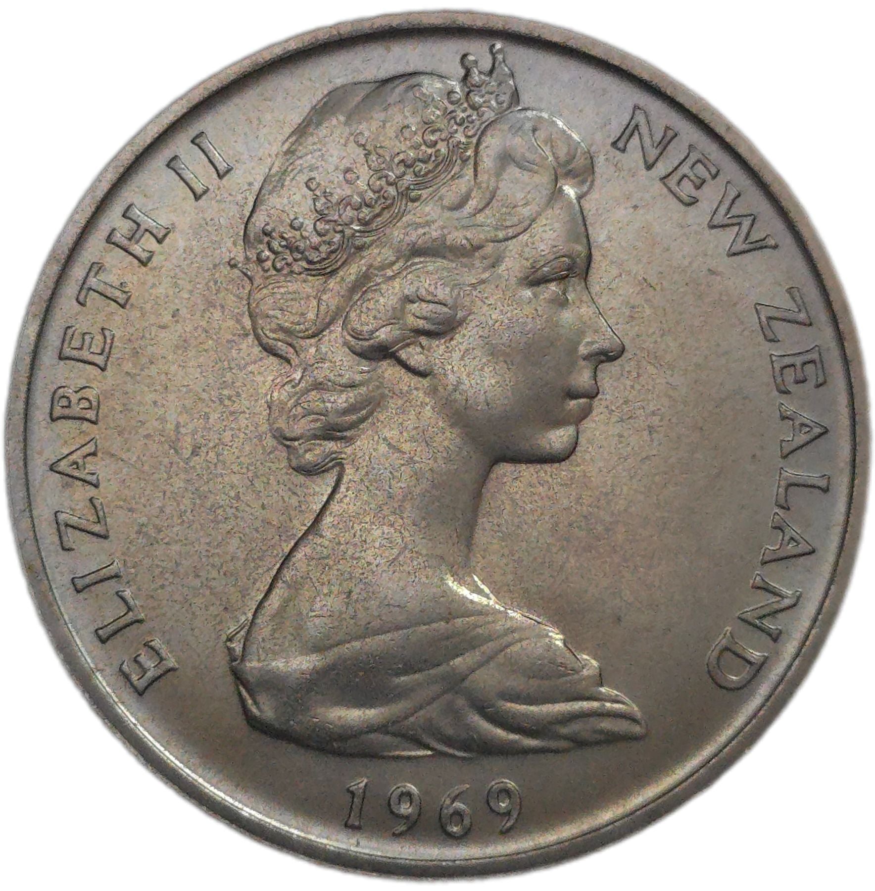 1969 New Zealand Twenty Cents, Uncirculated - Arts & Entertainment > Hobbies & Creative Arts > Collectibles > Collectible Coins & Currency > Collectible Coins > Rare Coins from The Half Crown