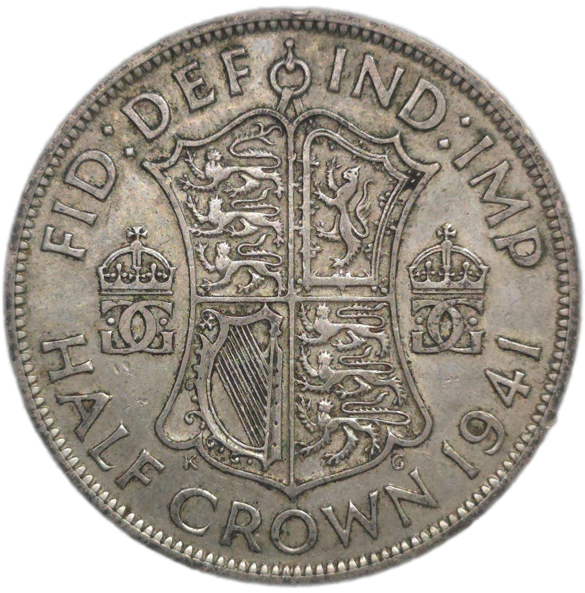 1941 United Kingdom Half Crown - Arts & Entertainment > Hobbies & Creative Arts > Collectibles > Collectible Coins & Currency > Collectible Coins > Rare Coins from The Half Crown