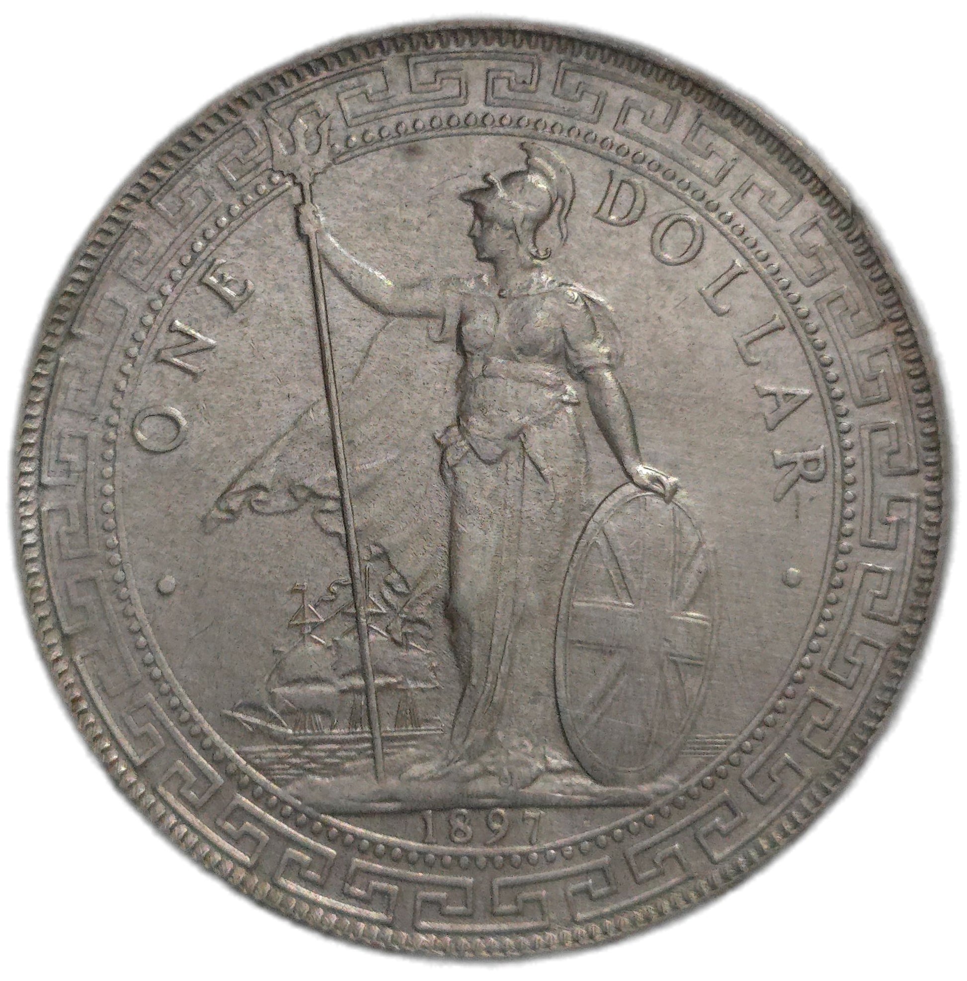 1897 United Kingdom Trade Dollar, EF - Arts & Entertainment > Hobbies & Creative Arts > Collectibles > Collectible Coins & Currency > Collectible Coins > Rare Coins from The Half Crown