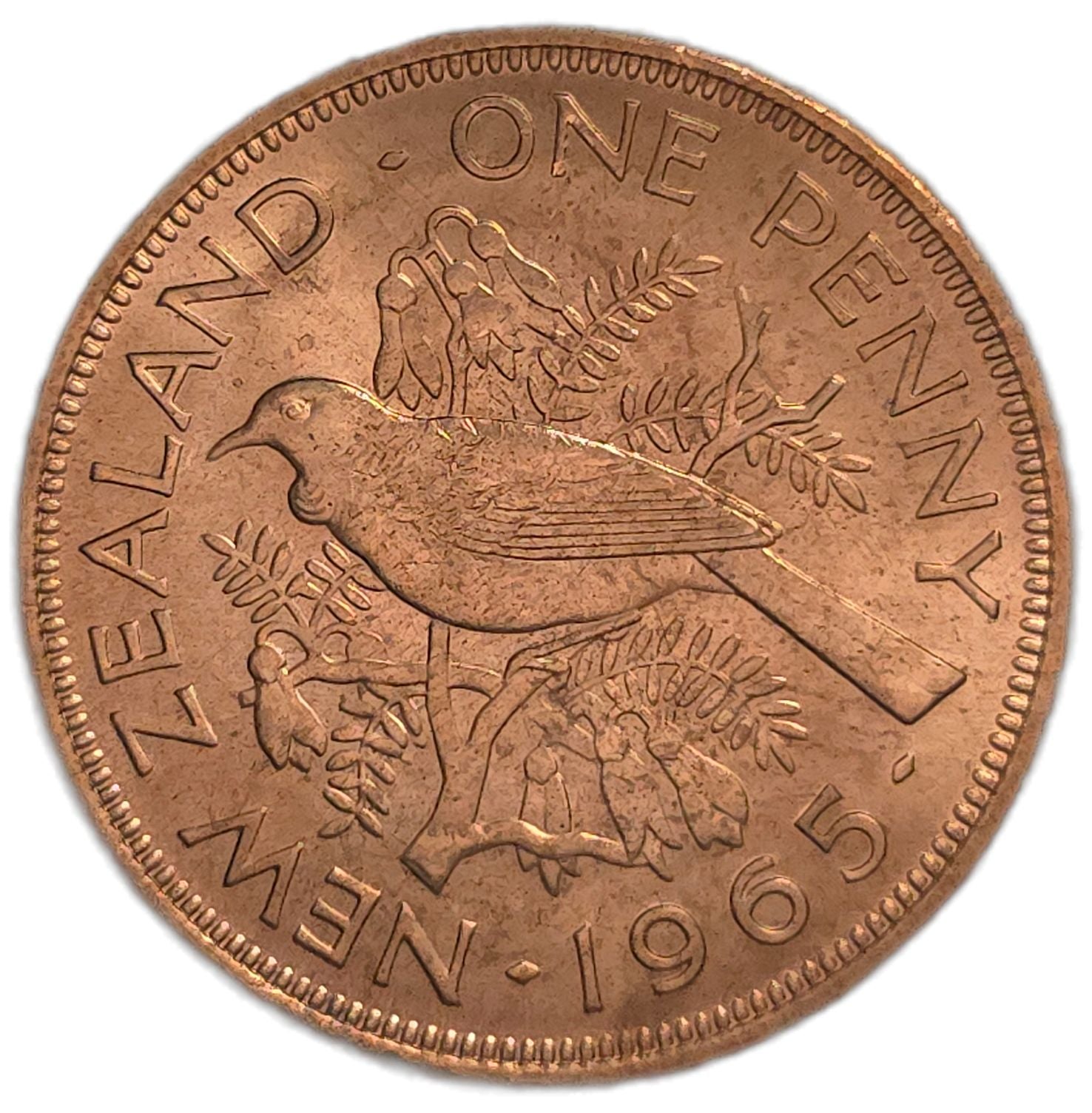 1965 New Zealand Penny, Uncirculated - Arts & Entertainment > Hobbies & Creative Arts > Collectibles > Collectible Coins & Currency > Collectible Coins > Rare Coins from The Half Crown
