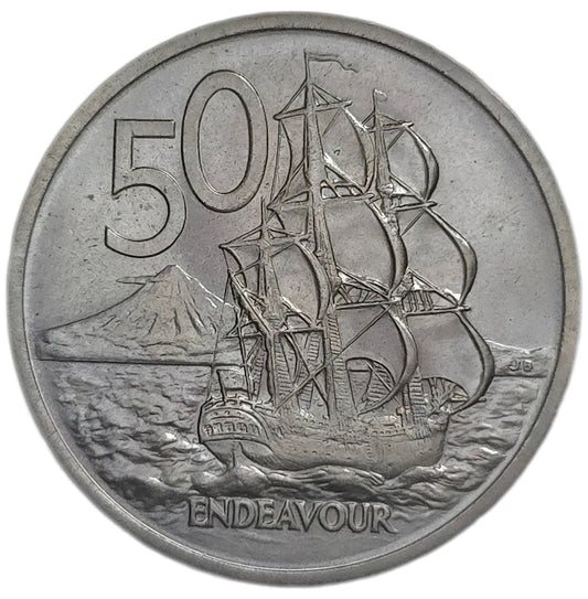 1969 New Zealand Fifty Cents, Uncirculated - Arts & Entertainment > Hobbies & Creative Arts > Collectibles > Collectible Coins & Currency > Collectible Coins > Rare Coins from The Half Crown