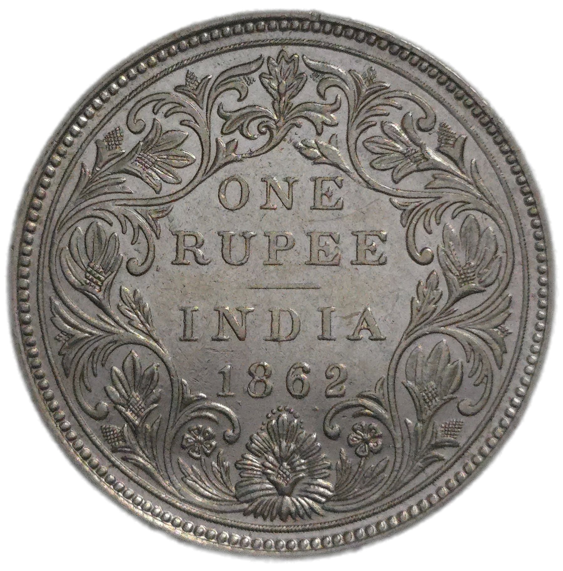 1862 India 1 Rupee, Uncirculated - Arts & Entertainment > Hobbies & Creative Arts > Collectibles > Collectible Coins & Currency > Collectible Coins > Rare Coins from The Half Crown