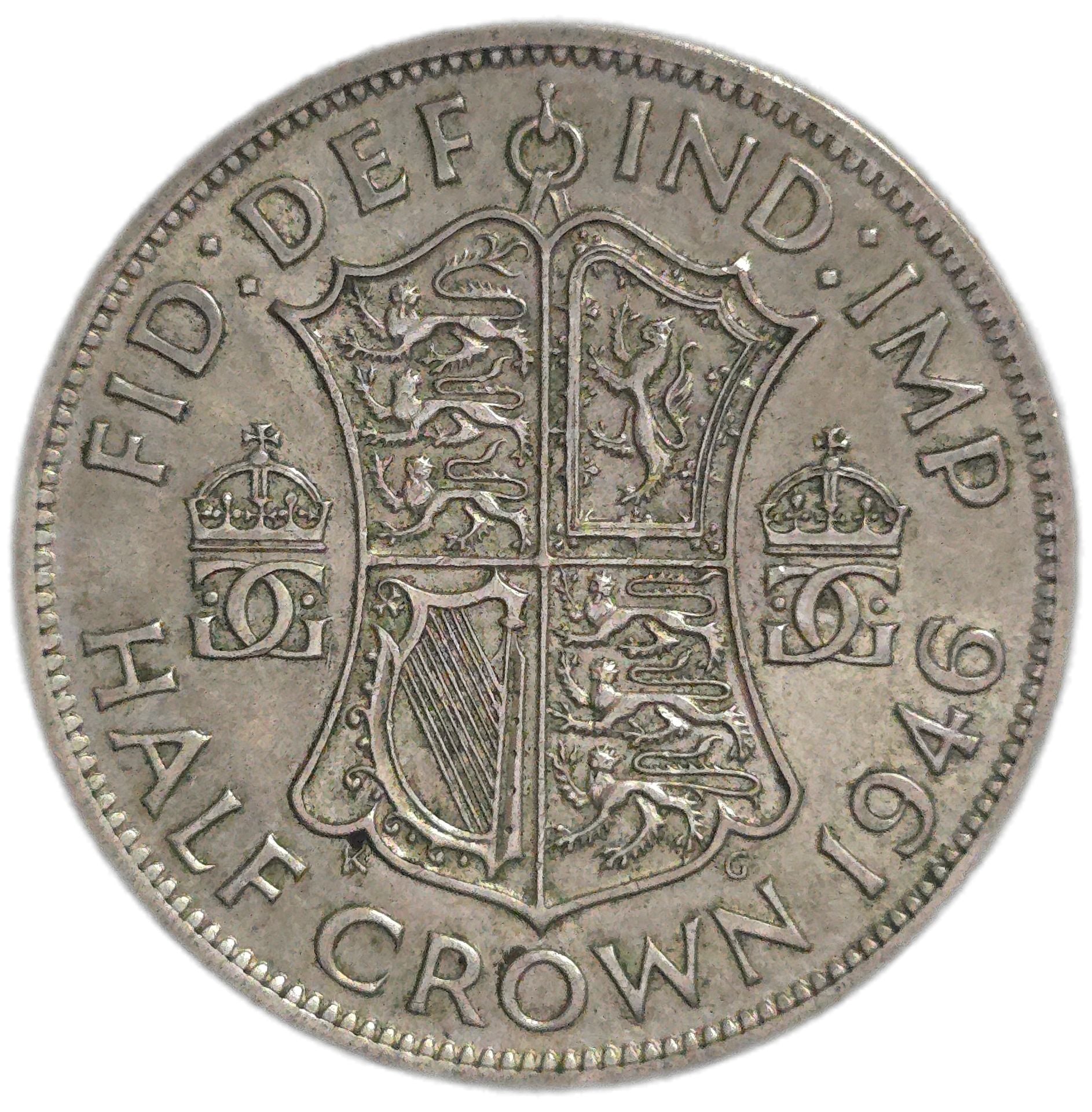 1946 United Kingdom Half Crown - Arts & Entertainment > Hobbies & Creative Arts > Collectibles > Collectible Coins & Currency > Collectible Coins > Rare Coins from The Half Crown