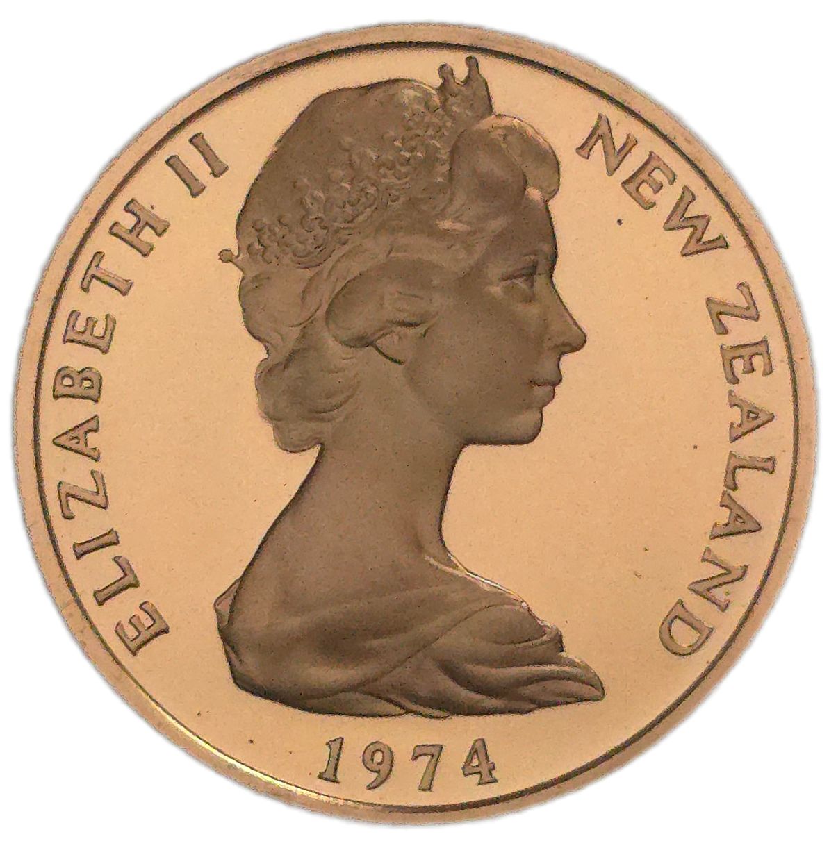 1974 New Zealand Two Cent Coin, Proof - Arts & Entertainment > Hobbies & Creative Arts > Collectibles > Collectible Coins & Currency > Collectible Coins > Rare Coins from The Half Crown