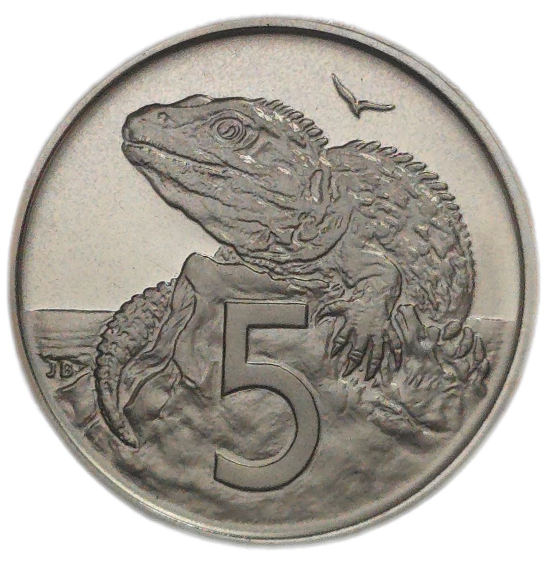 1977 New Zealand Five Cents, Proof