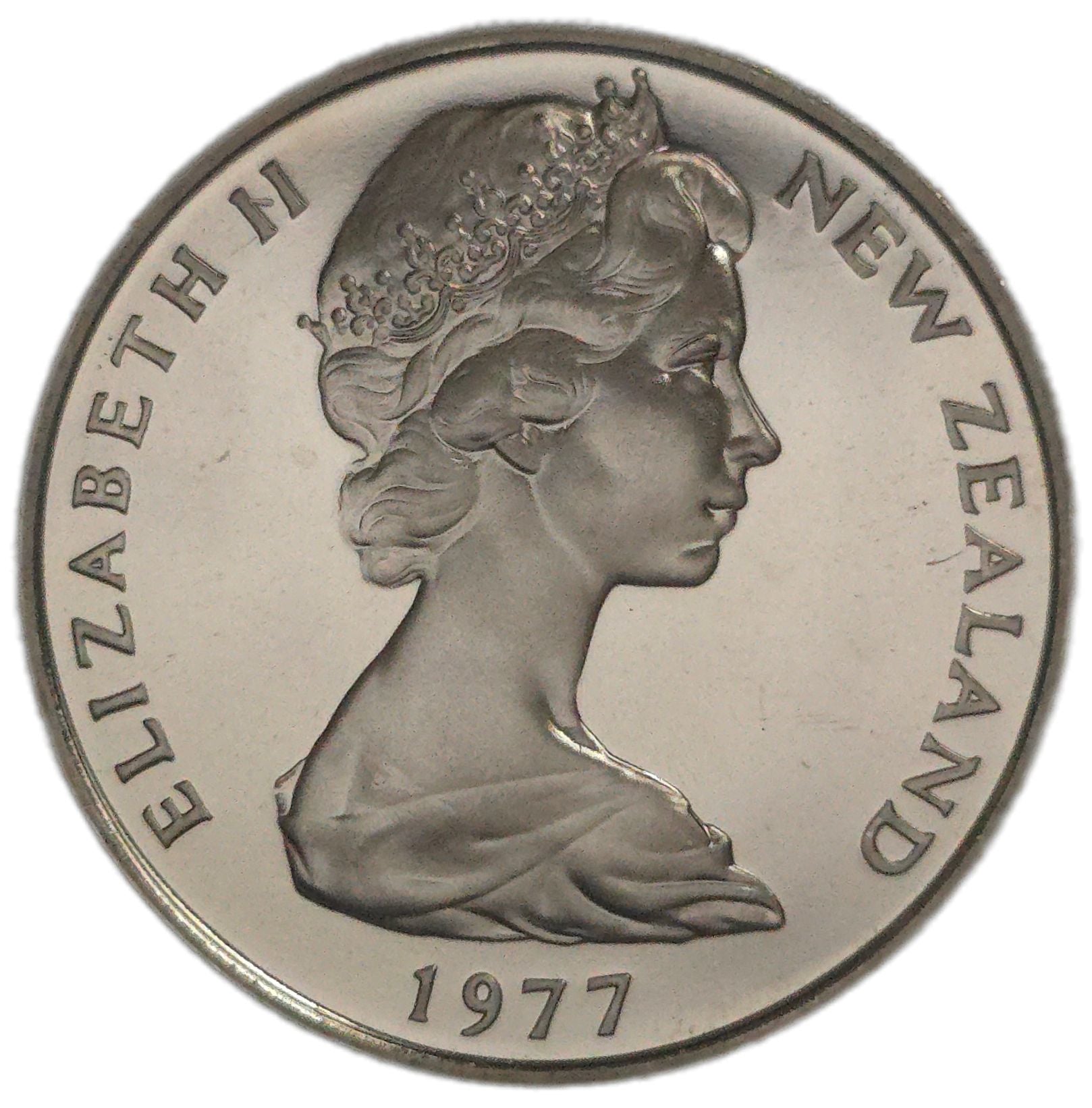 1977 New Zealand Twenty Cents, Proof - Arts & Entertainment > Hobbies & Creative Arts > Collectibles > Collectible Coins & Currency > Collectible Coins > Rare Coins from The Half Crown