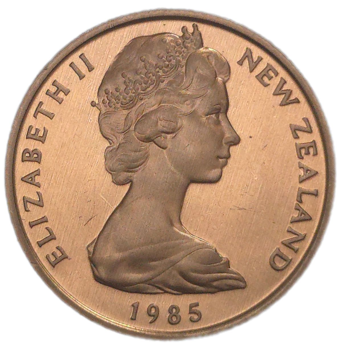1985 New Zealand Two Cent Coin, Proof - Arts & Entertainment > Hobbies & Creative Arts > Collectibles > Collectible Coins & Currency > Collectible Coins > Rare Coins from The Half Crown