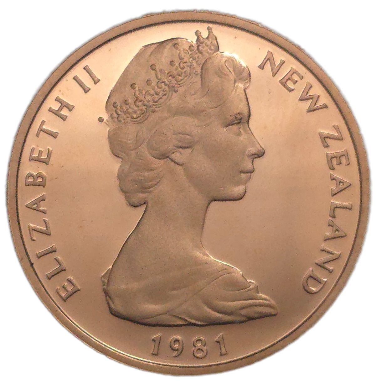 1981 New Zealand Two Cent Coin, Proof - Arts & Entertainment > Hobbies & Creative Arts > Collectibles > Collectible Coins & Currency > Collectible Coins > Rare Coins from The Half Crown