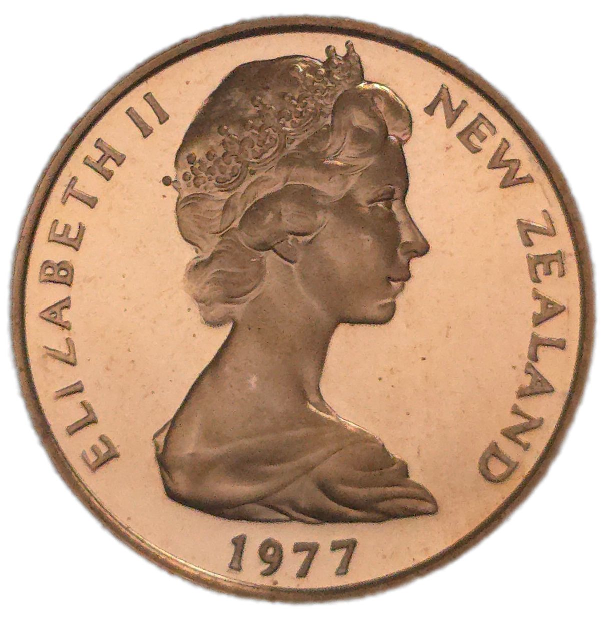 1977 New Zealand Two Cent Coin, Proof - Arts & Entertainment > Hobbies & Creative Arts > Collectibles > Collectible Coins & Currency > Collectible Coins > Rare Coins from The Half Crown