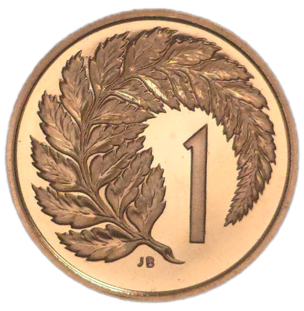 1982 New Zealand One Cent Coin, Proof