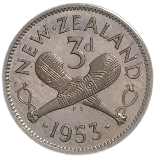 1953 New Zealand Threepence, Proof - Arts & Entertainment > Hobbies & Creative Arts > Collectibles > Collectible Coins & Currency > Collectible Coins > Commemorative Coins from The Half Crown