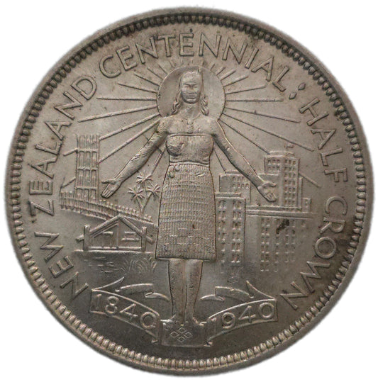 1940 New Zealand Half Crown, gVF - Arts & Entertainment > Hobbies & Creative Arts > Collectibles > Collectible Coins & Currency > Collectible Coins > Commemorative Coins from The Half Crown