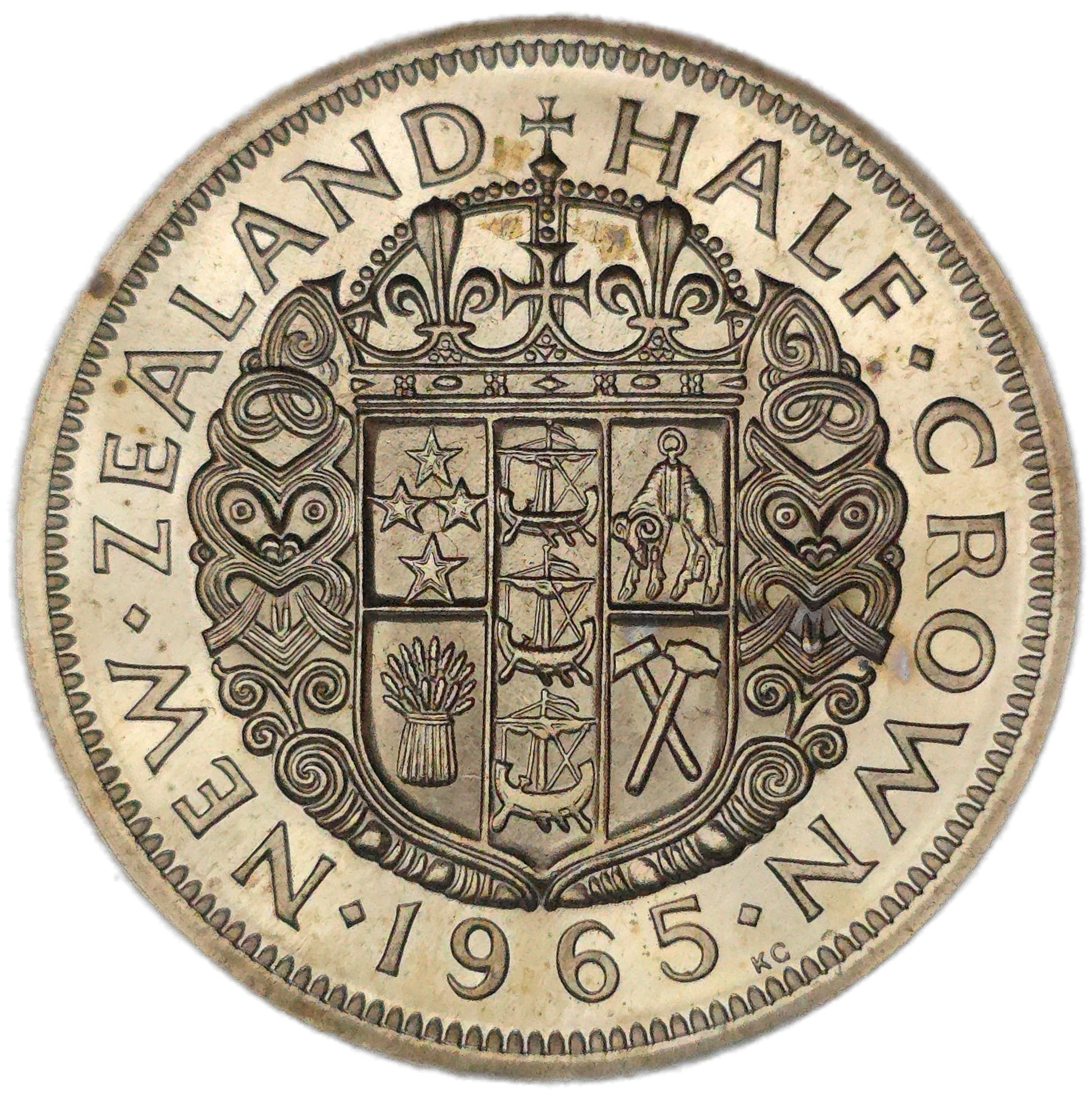 1965 New Zealand Half Crown, Proof - Arts & Entertainment > Hobbies & Creative Arts > Collectibles > Collectible Coins & Currency > Collectible Coins > Rare Coins from The Half Crown