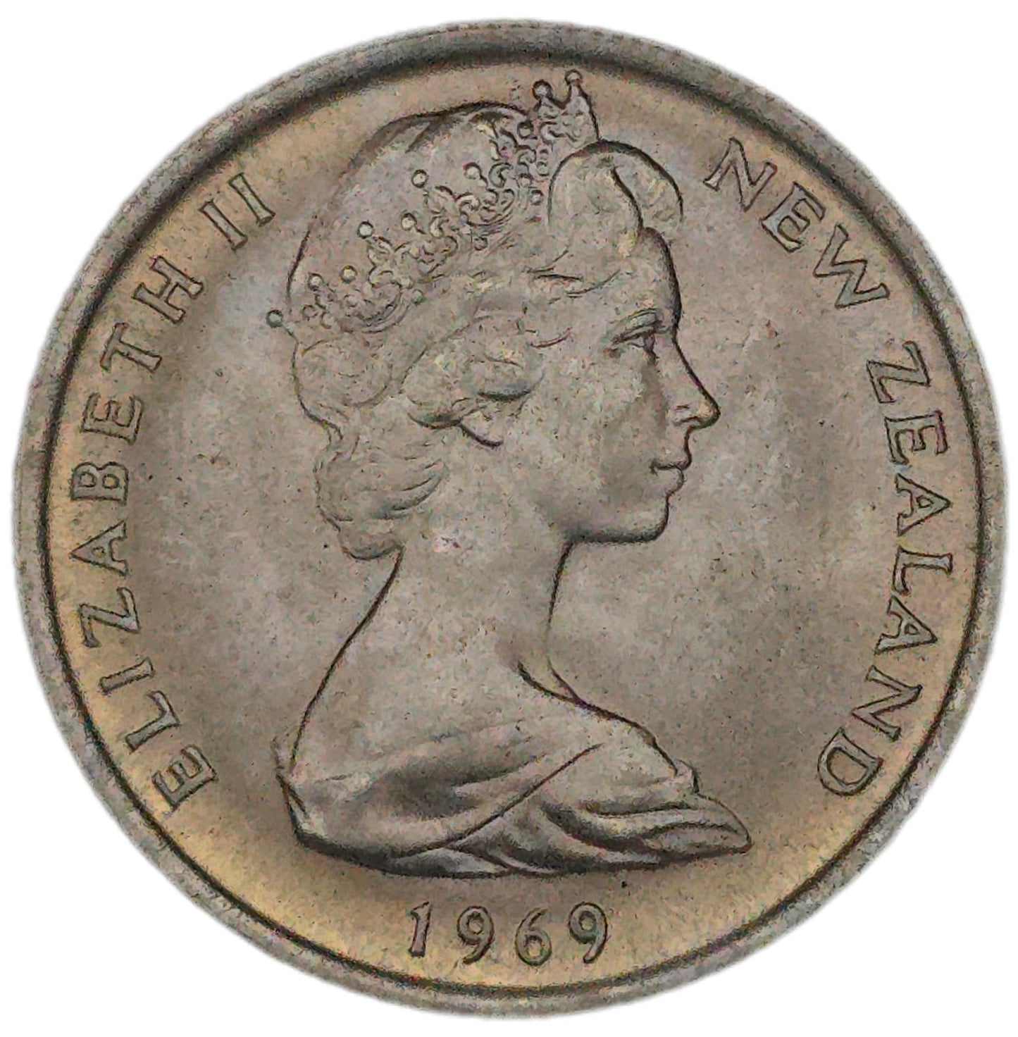 1969 New Zealand Five Cents, Uncirculated - Arts & Entertainment > Hobbies & Creative Arts > Collectibles > Collectible Coins & Currency > Collectible Coins > Rare Coins from The Half Crown