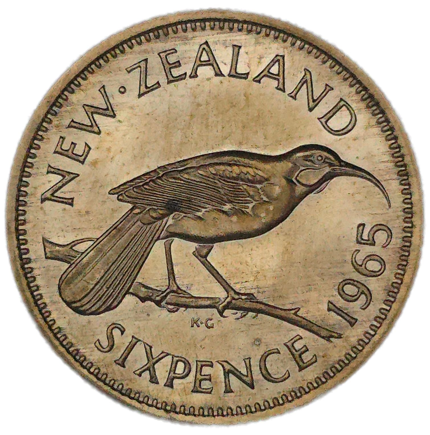 1965 New Zealand Sixpence, Proof - Arts & Entertainment > Hobbies & Creative Arts > Collectibles > Collectible Coins & Currency > Collectible Coins > Rare Coins from The Half Crown
