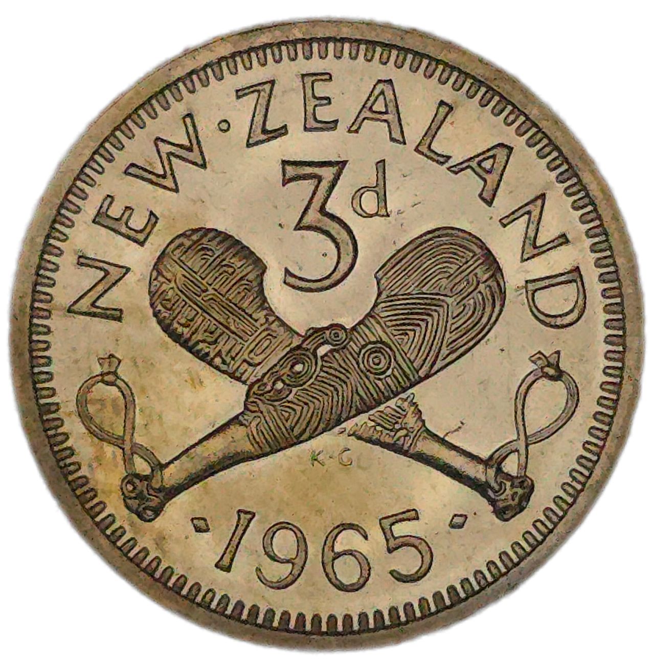 1965 New Zealand Threepence, Proof - Arts & Entertainment > Hobbies & Creative Arts > Collectibles > Collectible Coins & Currency > Collectible Coins > Commemorative Coins from The Half Crown