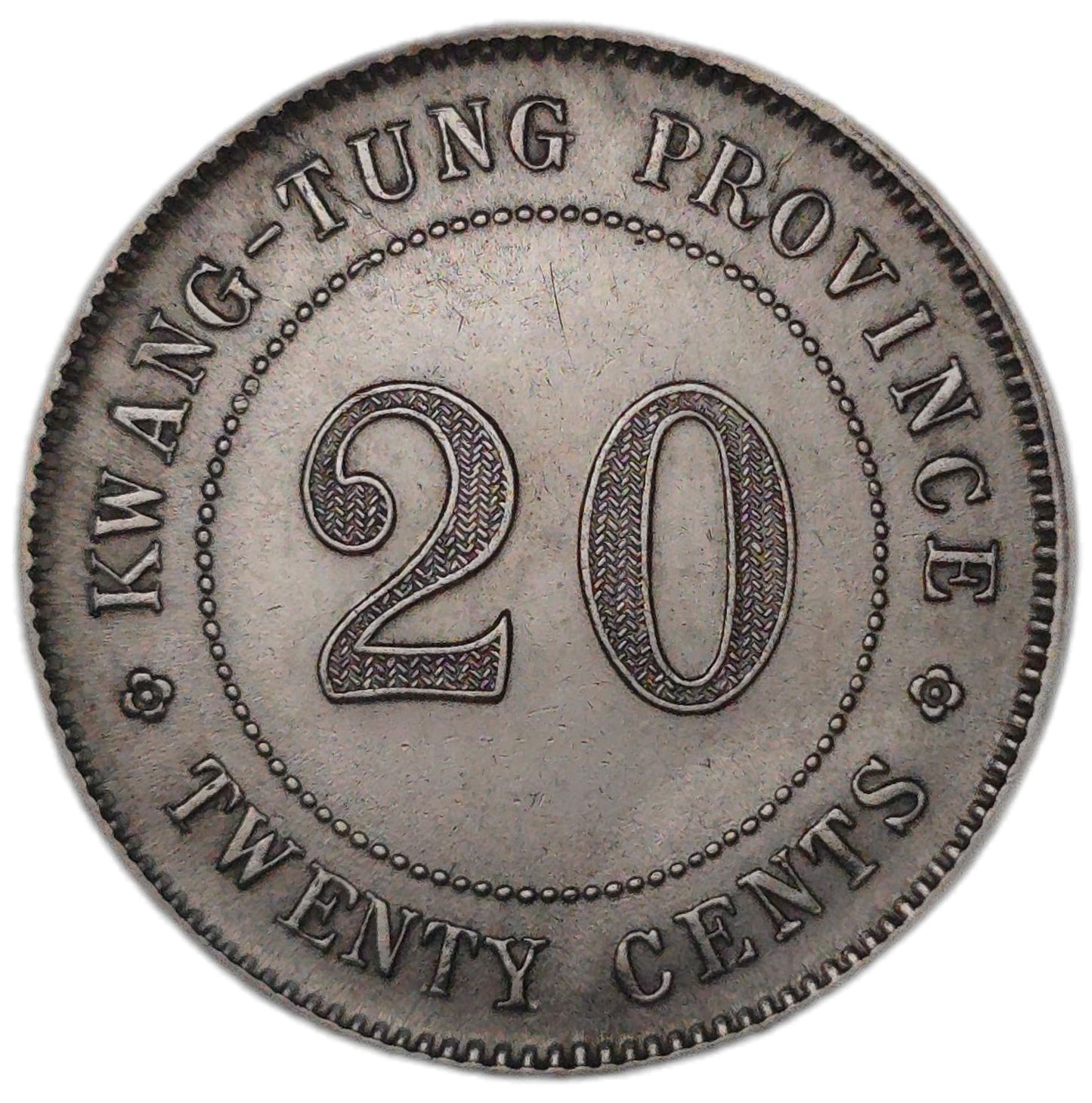 1913 China Kwangtung Province 20 Cents - Arts & Entertainment > Hobbies & Creative Arts > Collectibles > Collectible Coins & Currency > Collectible Coins > Rare Coins from The Half Crown