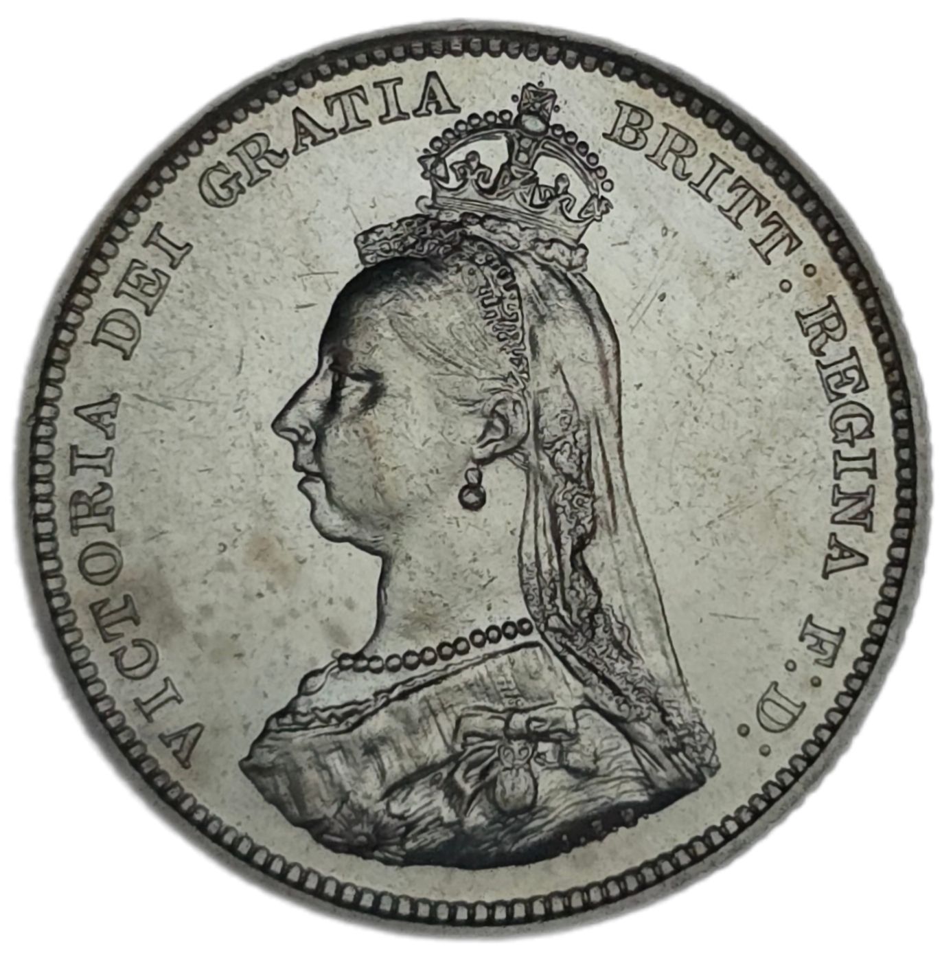 1887 United Kingdom Shilling, aUNC