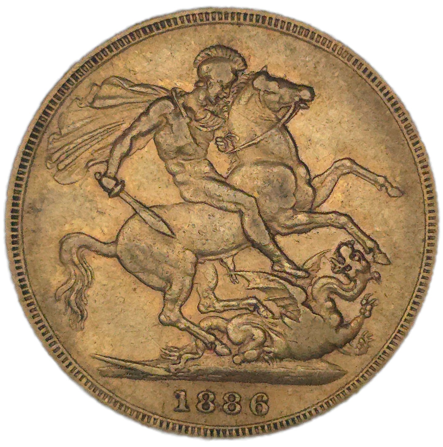 1886 Gold Sovereign, Melbourne Mint