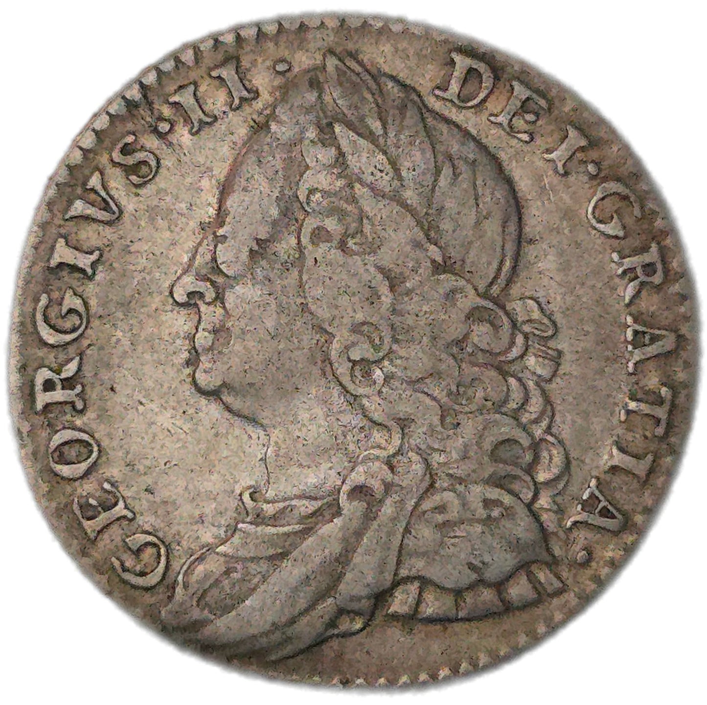 1757 United Kingdom Sixpence, aVF