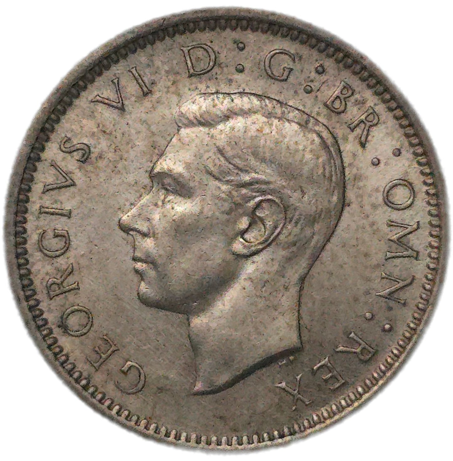 1945 United Kingdom Sixpence, EF