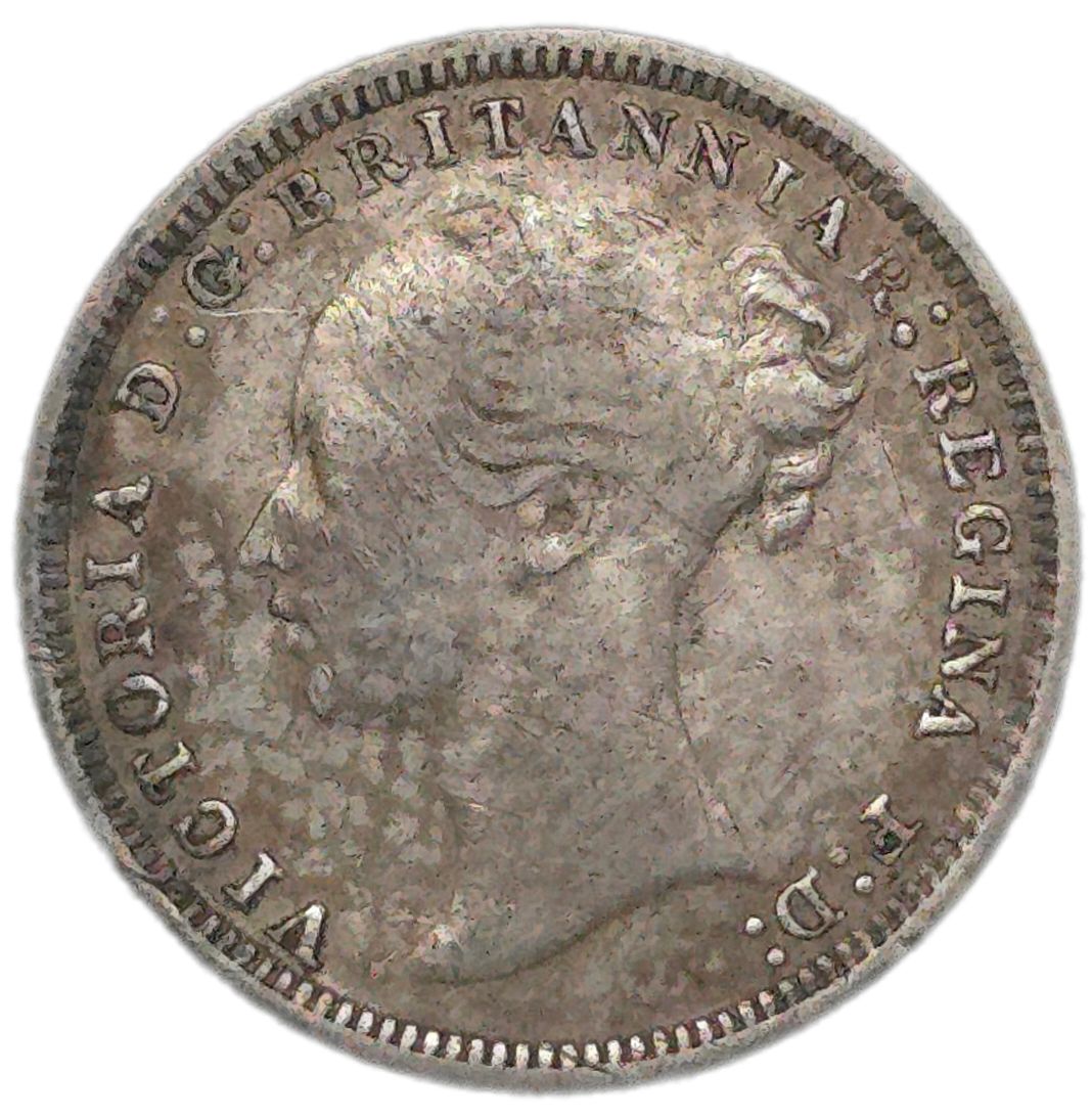 1874 United Kingdom Threepence, Fine