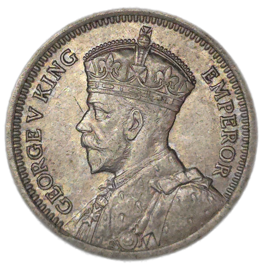 1936 New Zealand Threepence Die Crack Error, gEF