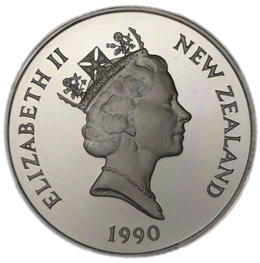 1990 New Zealand One Dollar, Silver Proof