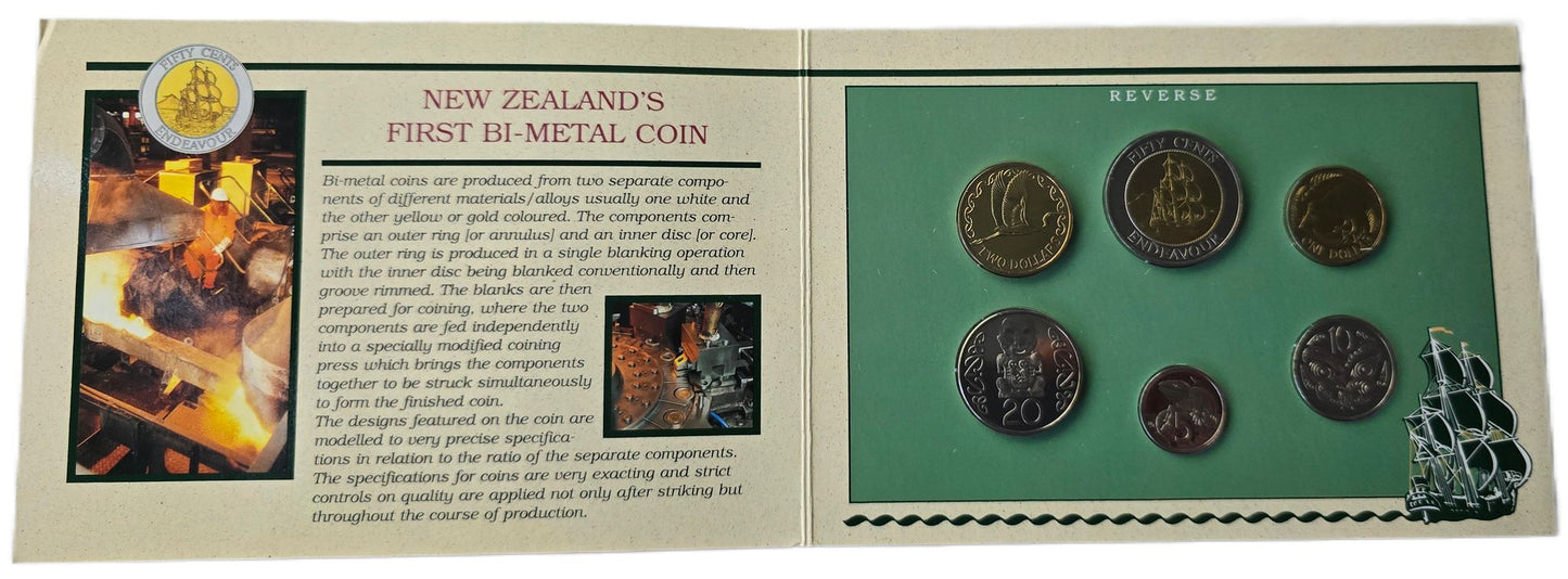 1994 New Zealand Bi-Metal 50 cent uncirculated set