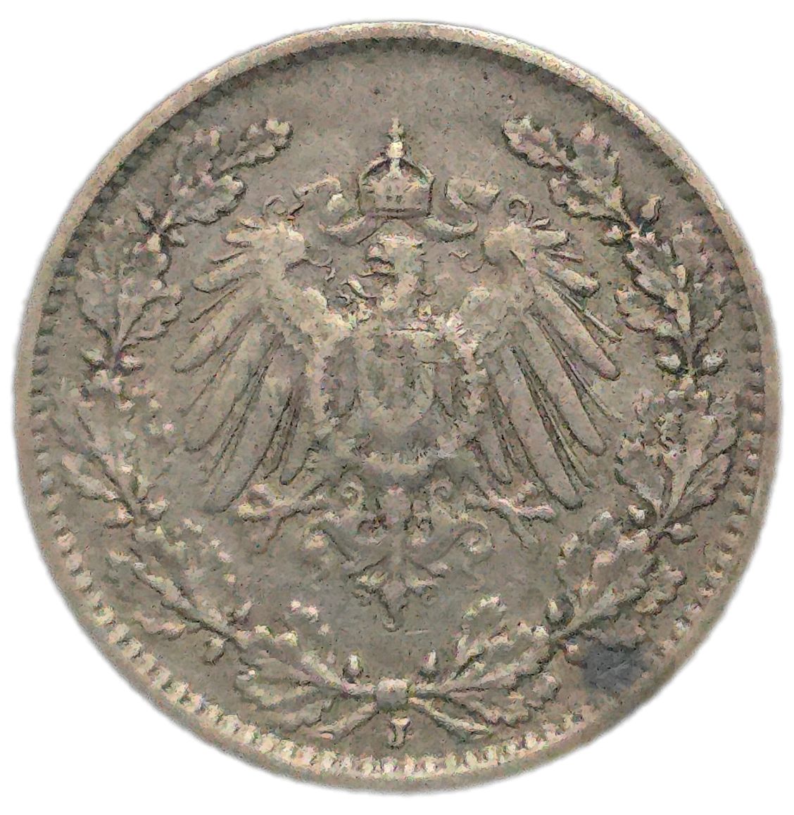 1908 Germany 1/2 Mark