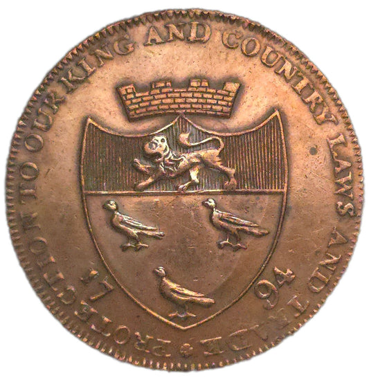 1794 United Kingdom, 1/2 Penny Canterbury Condor Token