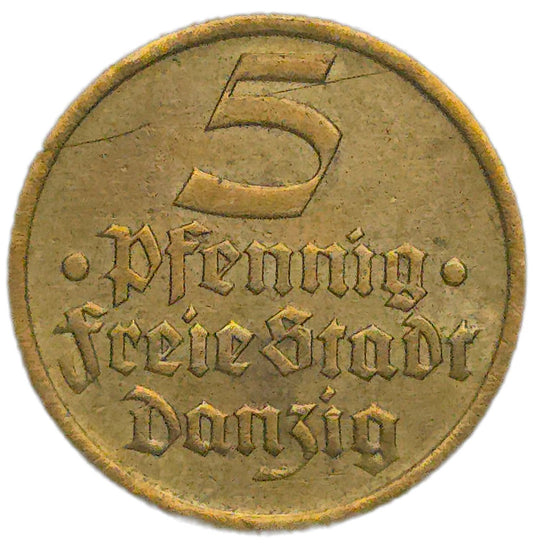 1932 Germany 5 Pfennigs, City of Danzig