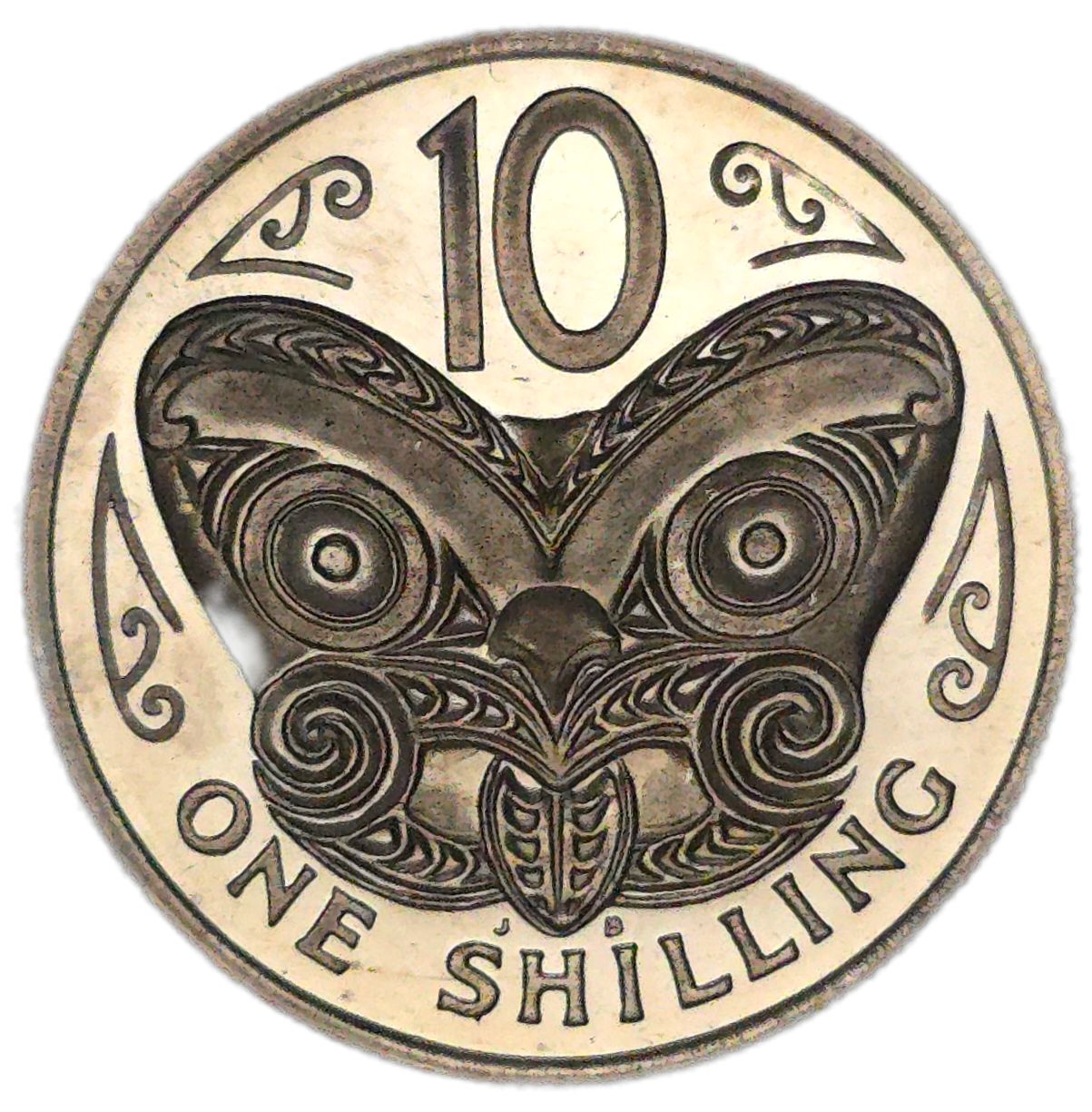 1967 New Zealand Ten Cents, Polished/Proof Like – The Half Crown