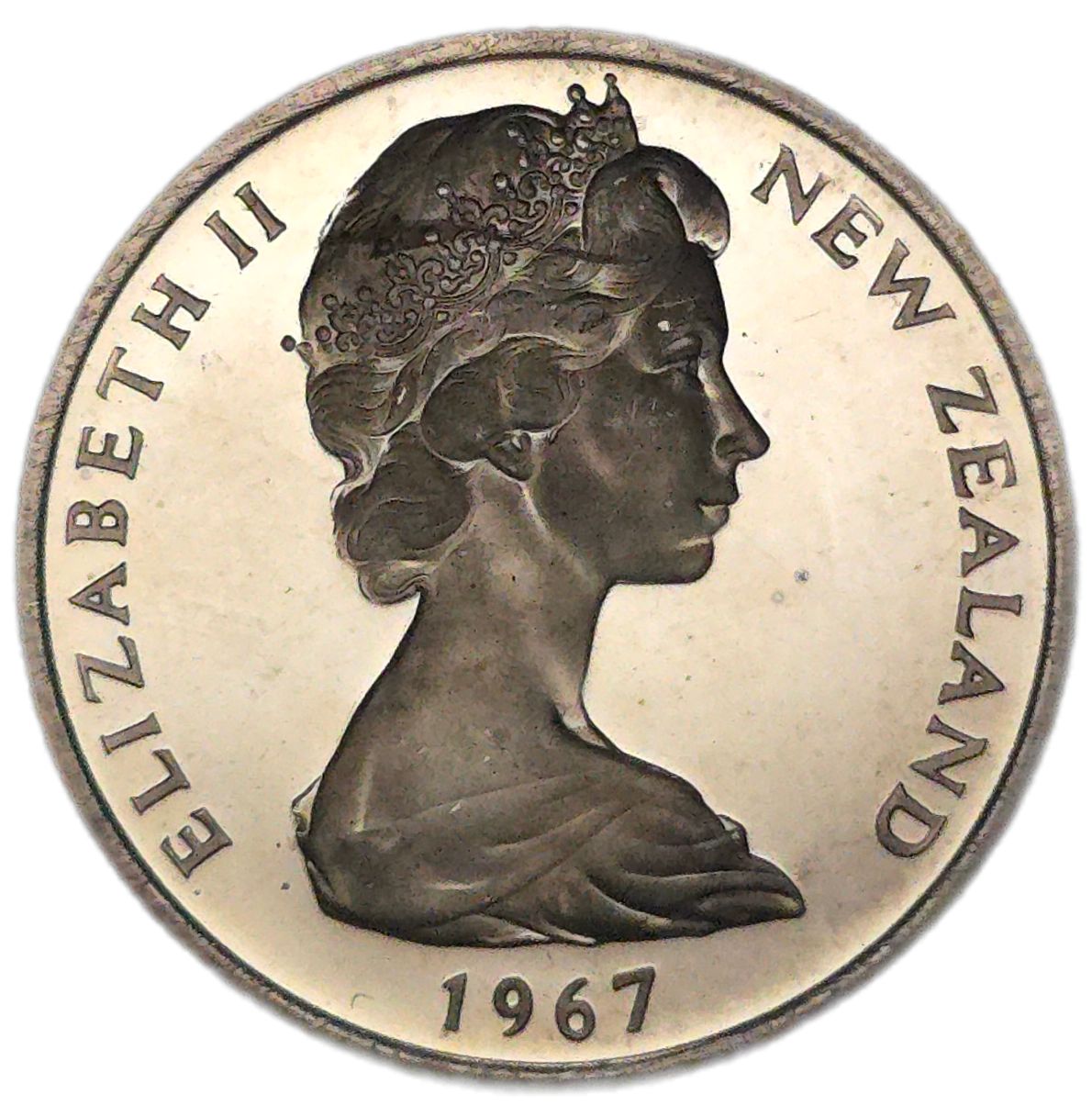 1967 New Zealand Ten Cents, Polished/Proof Like