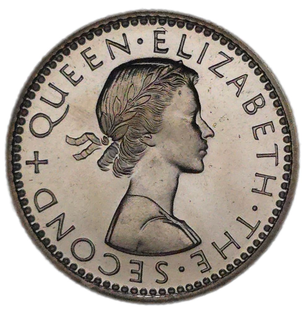 1965 New Zealand Sixpence, Polished/Proof Like