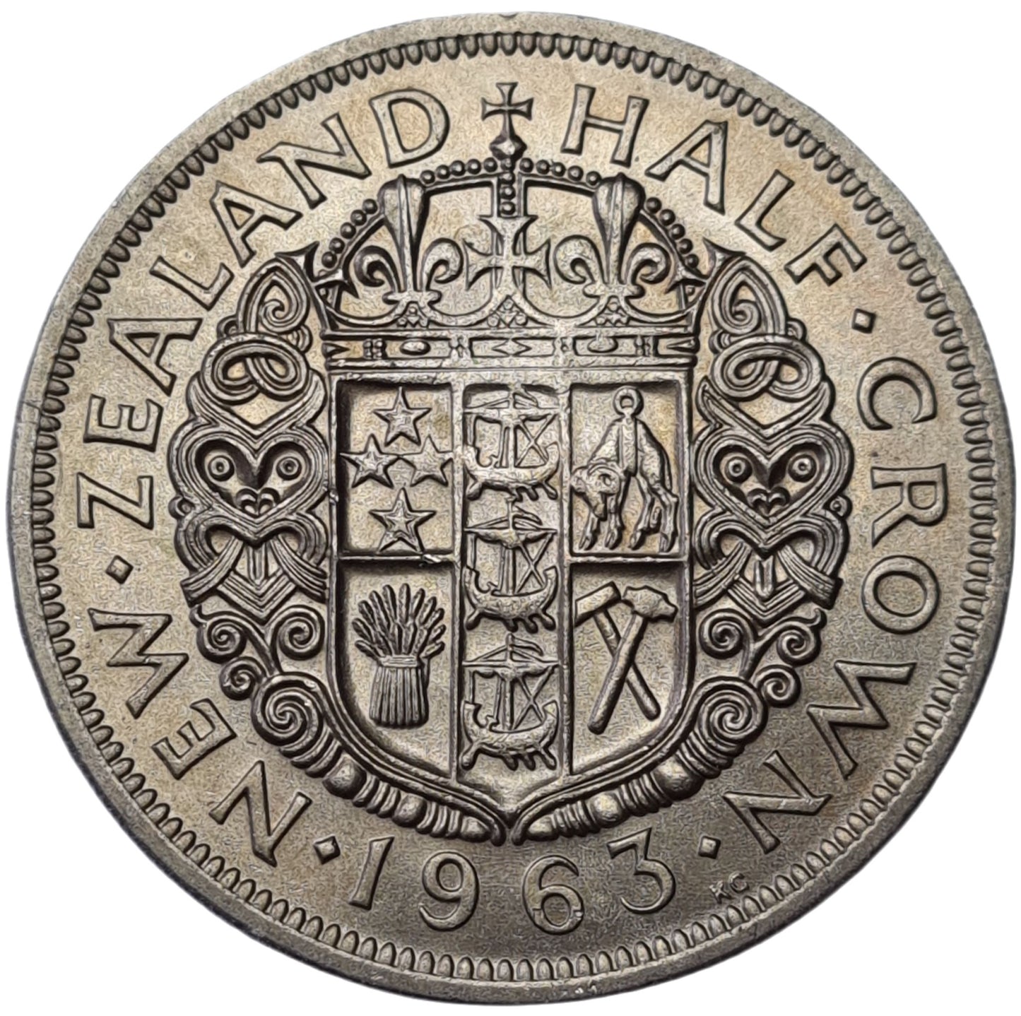 1963 New Zealand Half Crown, Uncirculated