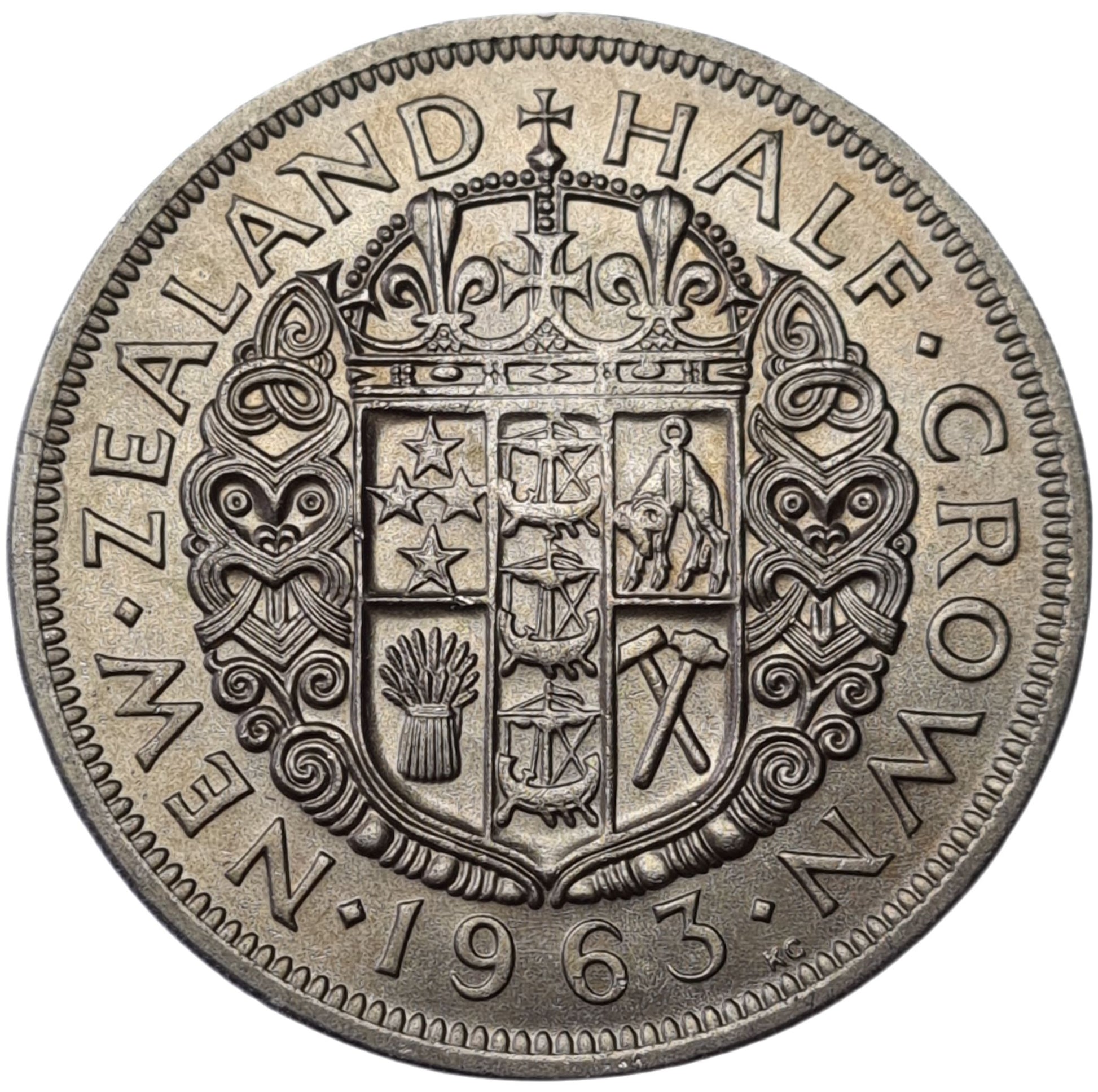 1963 New Zealand Half Crown, Uncirculated - Arts & Entertainment > Hobbies & Creative Arts > Collectibles > Collectible Coins & Currency > Collectible Coins > Rare Coins from The Half Crown