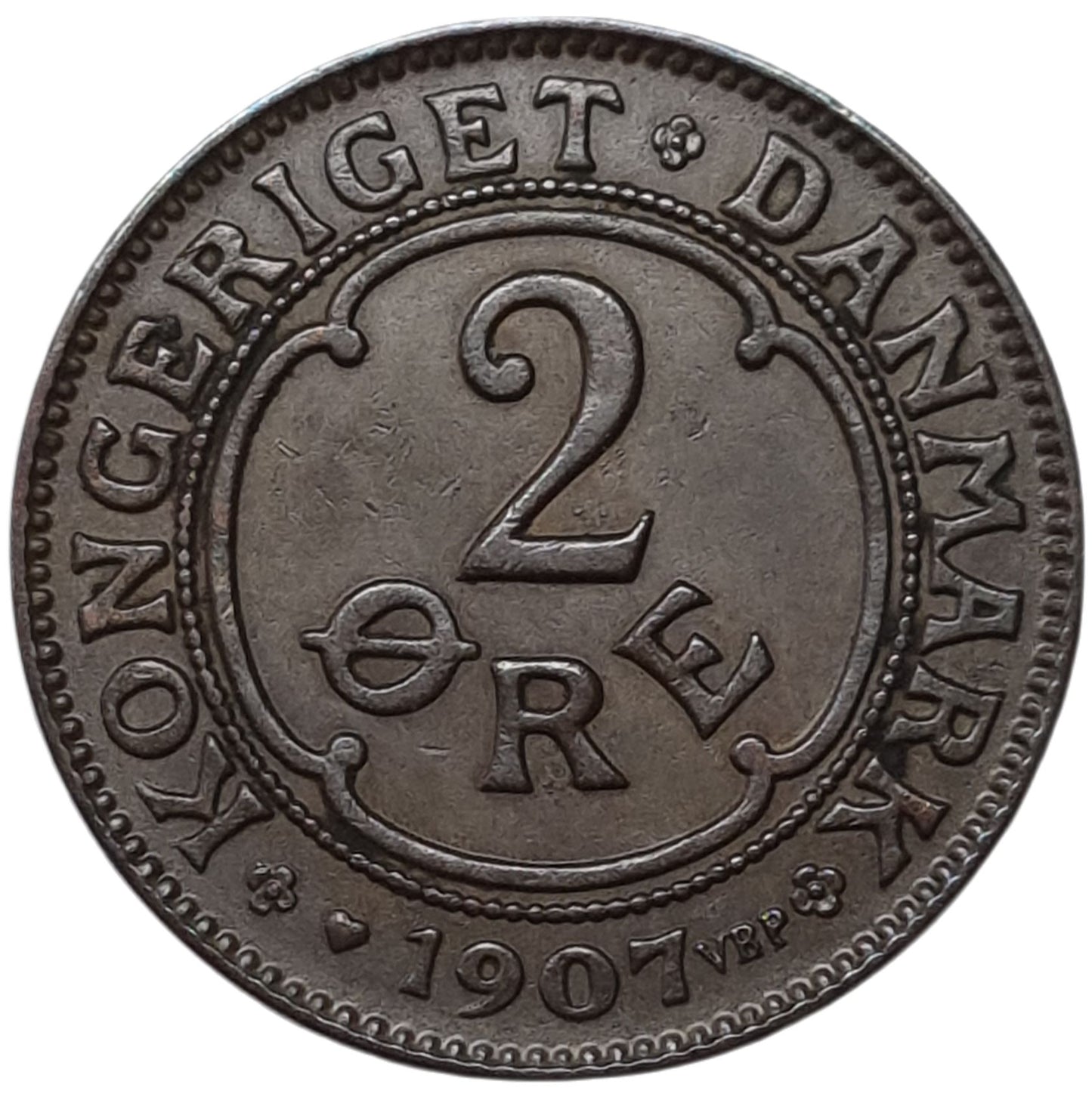 1907 Denmark 2 Ore - Arts & Entertainment > Hobbies & Creative Arts > Collectibles > Collectible Coins & Currency > Collectible Coins > Rare Coins from The Half Crown