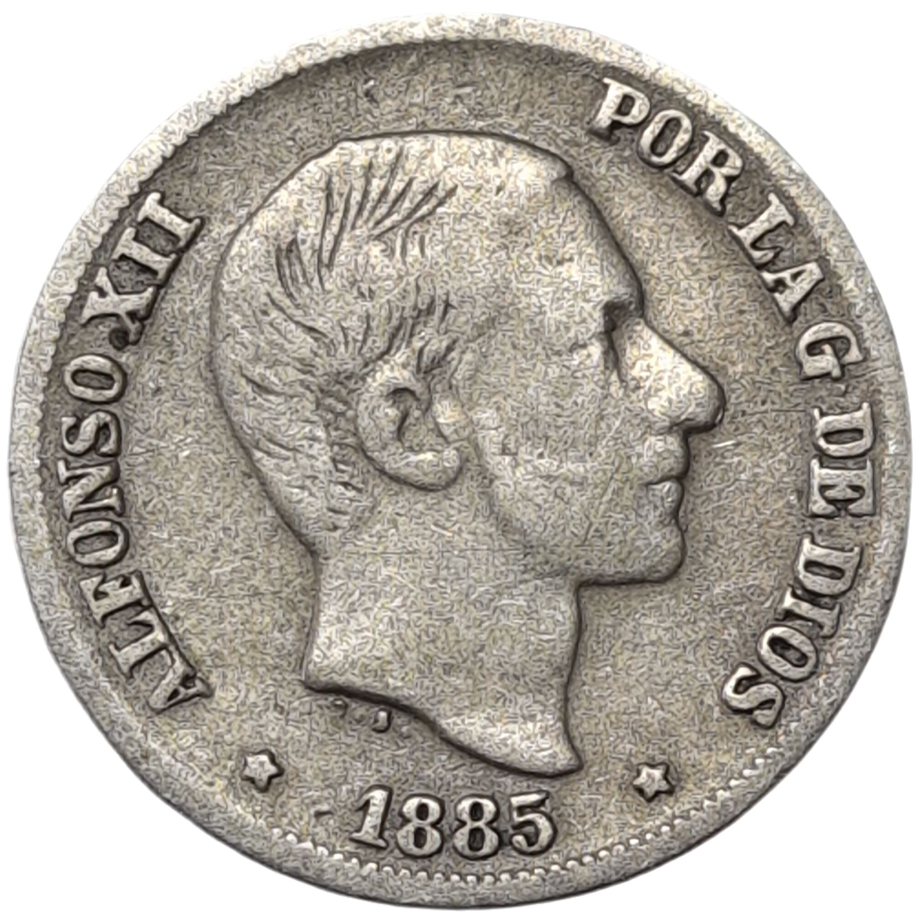 1885 Philippines 10 Centimos - Arts & Entertainment > Hobbies & Creative Arts > Collectibles > Collectible Coins & Currency > Collectible Coins > Rare Coins from The Half Crown