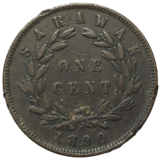 1890 Sarawak One Cent - Arts & Entertainment > Hobbies & Creative Arts > Collectibles > Collectible Coins & Currency > Collectible Coins > Rare Coins from The Half Crown